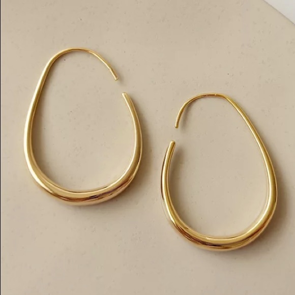 Jewelry - Gold plated drop hoop earrings